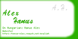 alex hanus business card